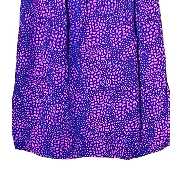 GAP Linda Spaghetti Strap Sundress Blue Pink Size 4 Side Zipper Animal Print - Picture 3 of 9